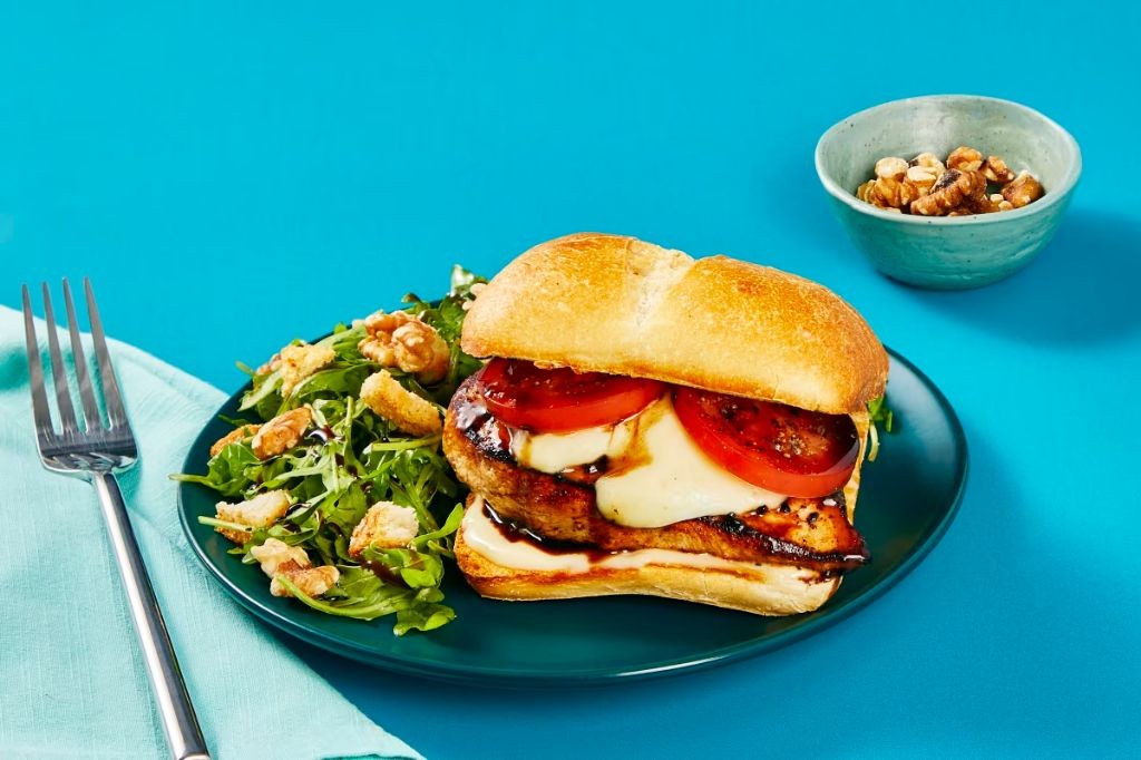 Balsamic Glazed Shredded Chicken Sandwich with Mozzarella