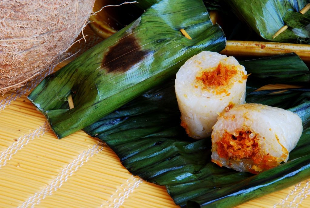Banana Leaf Wrapped Coconut Shrimp