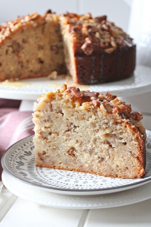 Banana Walnut Cake with Maple Glaze