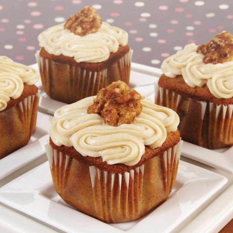 Banana Walnut Steamed Cupcakes