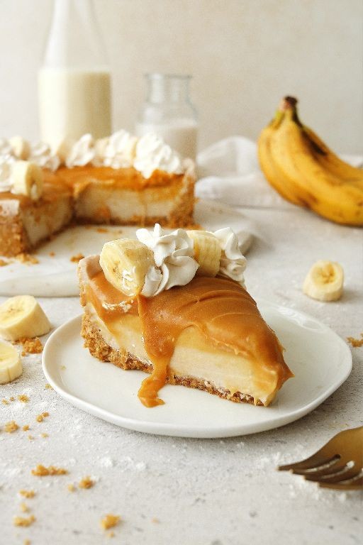 Banana caramel tofu cheesecake
