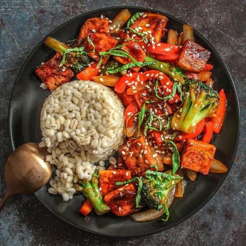 Barley and Tofu Stir-Fry