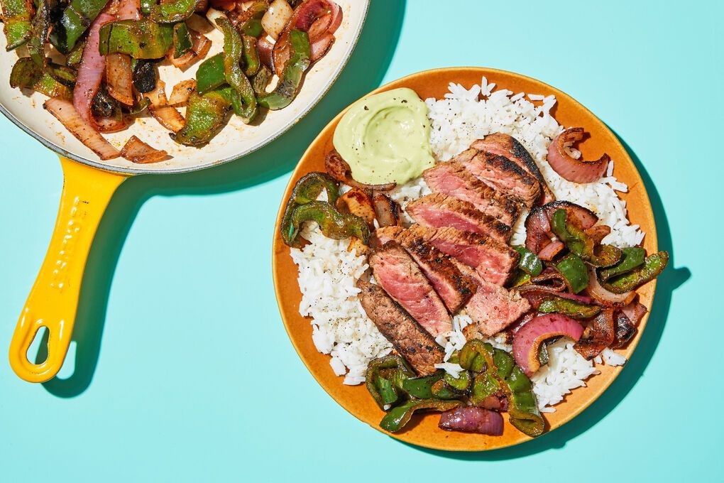 Beef Fajita Rice Bowl with Avocado