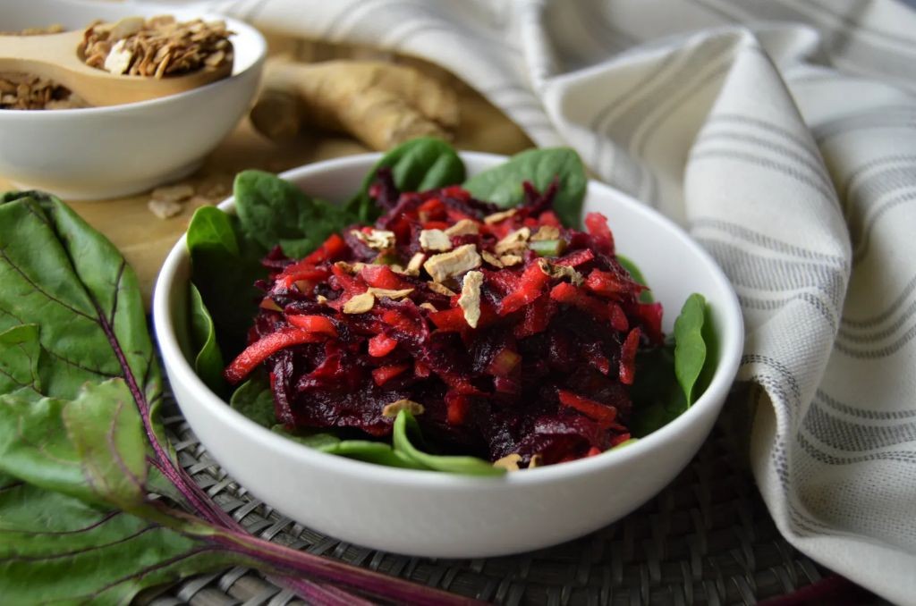 Beet and Carrot Salad with Ginger Dressing