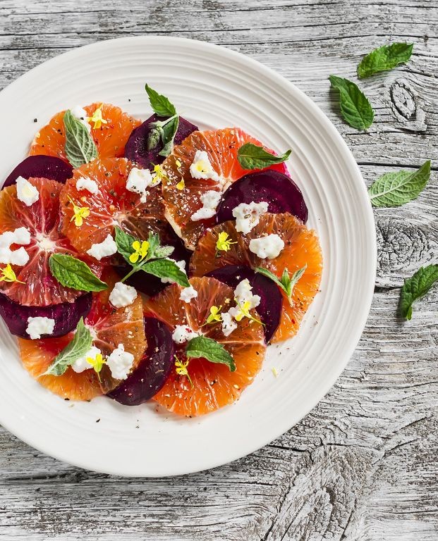 Beet and Orange Salad with Mint and Feta