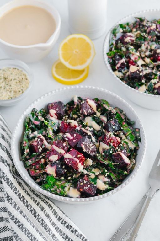 Beet and Quinoa Salad with Lemon Tahini Dressing