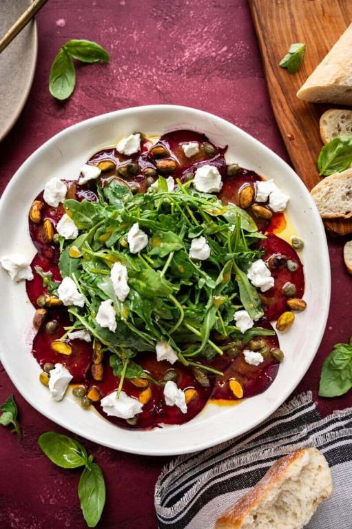 Beetroot Carpaccio with Arugula and Parmesan