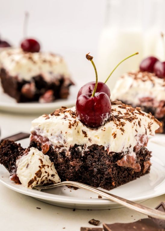 Black Forest Pudding Poke Cake