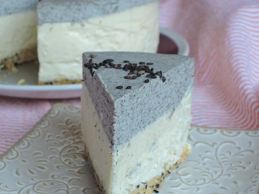 Black sesame tofu cheesecake