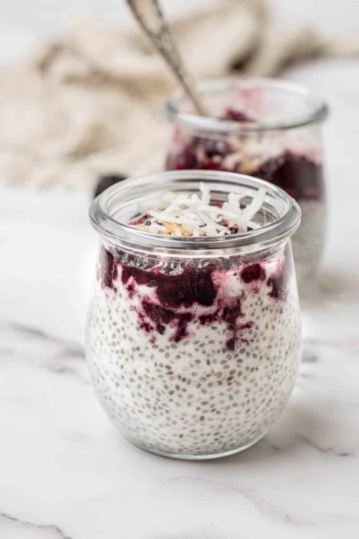 Blackberry Crown Chia Pudding with Coconut Milk