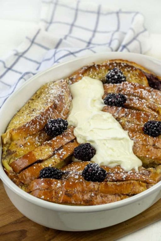 Blackberry Crown French Toast with Powdered Sugar