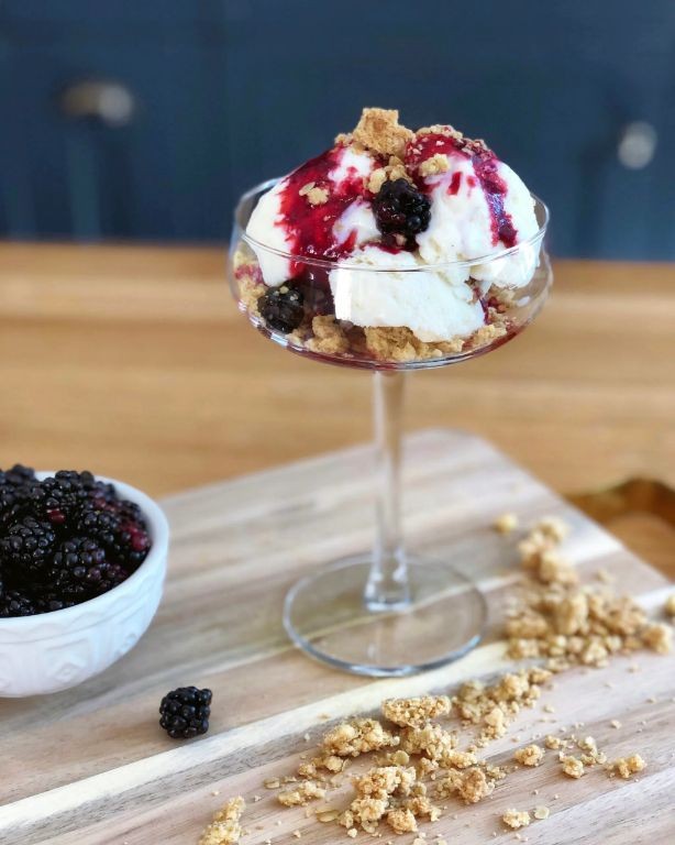Blackberry Crown Ice Cream Sundae