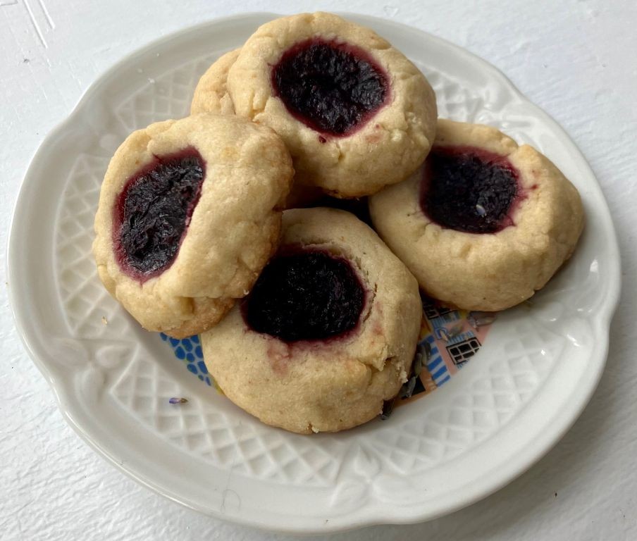 Blackberry Lavender Thumbprint Cookies