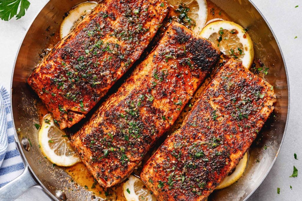 Blackened Cajun Salmon with Lemon Butter Sauce