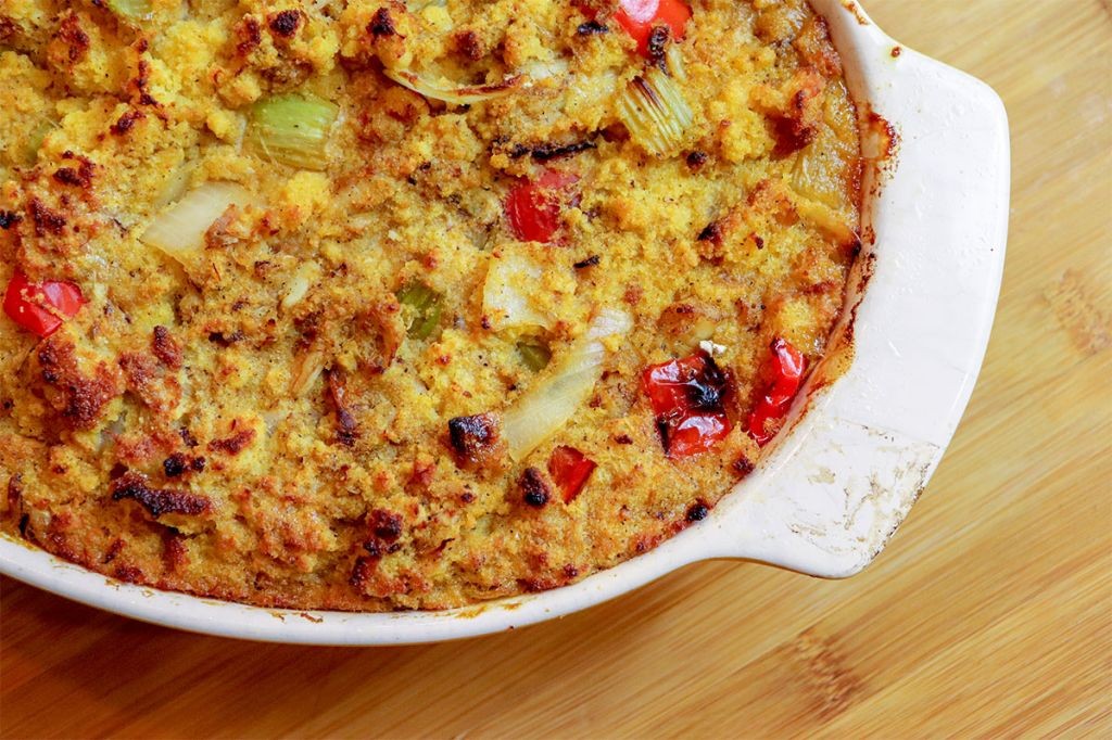 Blackened Catfish and Cornbread Dressing