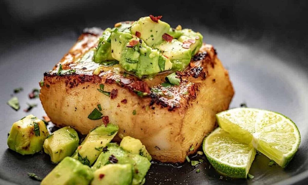 Blackened Chilean Sea Bass with Avocado Crema