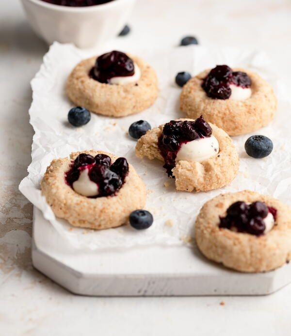 Blueberry Cream Cheese Thumbprint Cookies