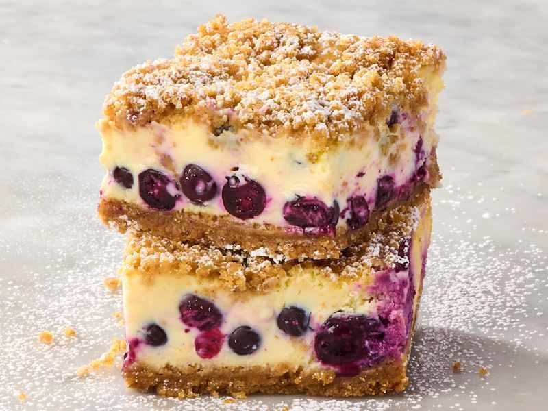Blueberry Lemon Cream Cheese Jello Bars