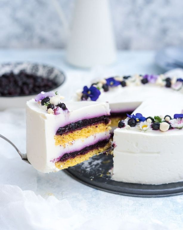 Blueberry Yogurt Sponge Cake