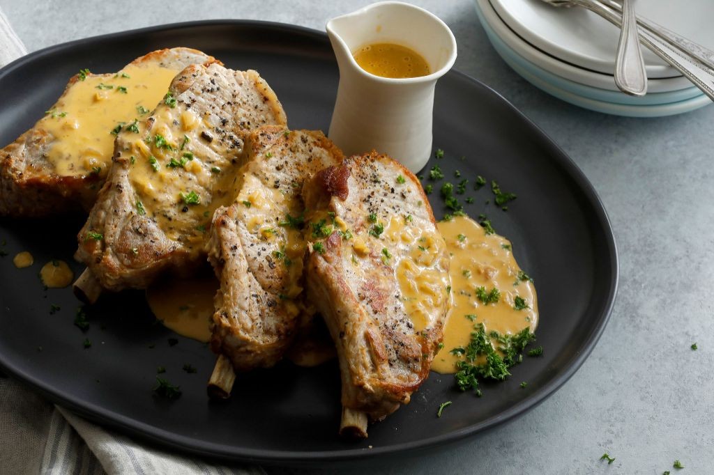 Bone-In Pork Chops with Creamy Dijon Sauce