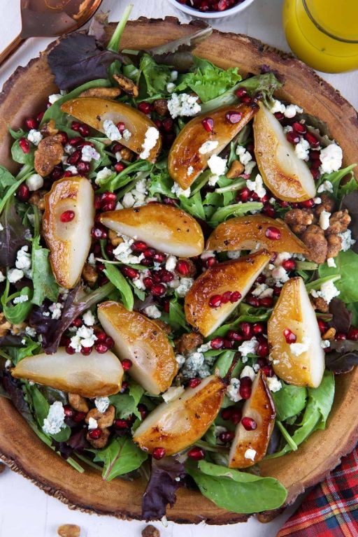 Bosc Pear and Gorgonzola Salad with Candied Walnuts
