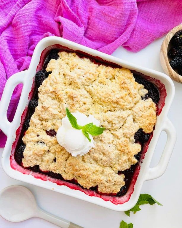 Boysenberry Pie with Vanilla Bean Ice Cream