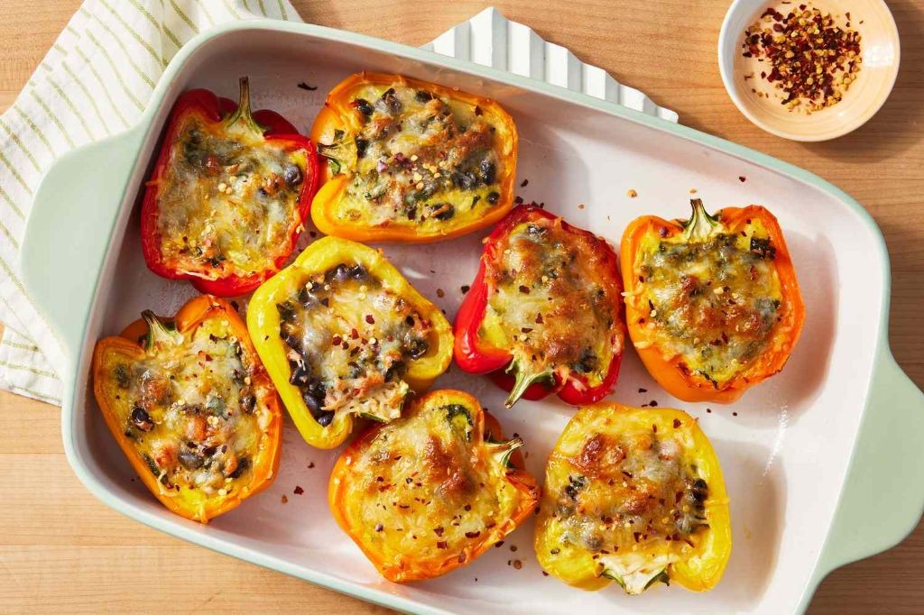 Breakfast Stuffed Peppers with Ground Beef