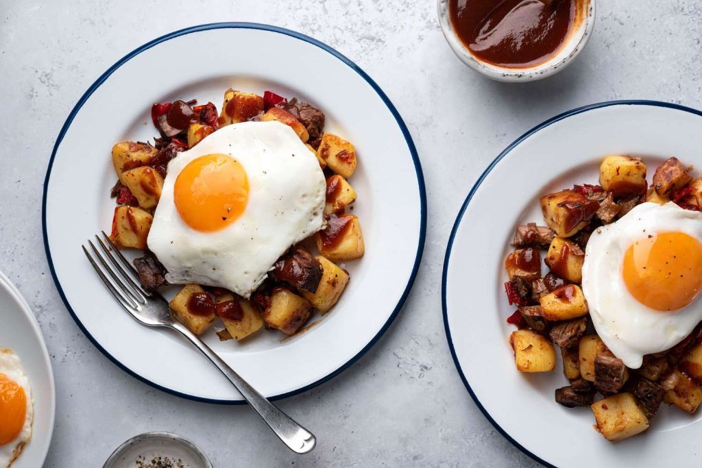 Brisket Hash with Fried Eggs