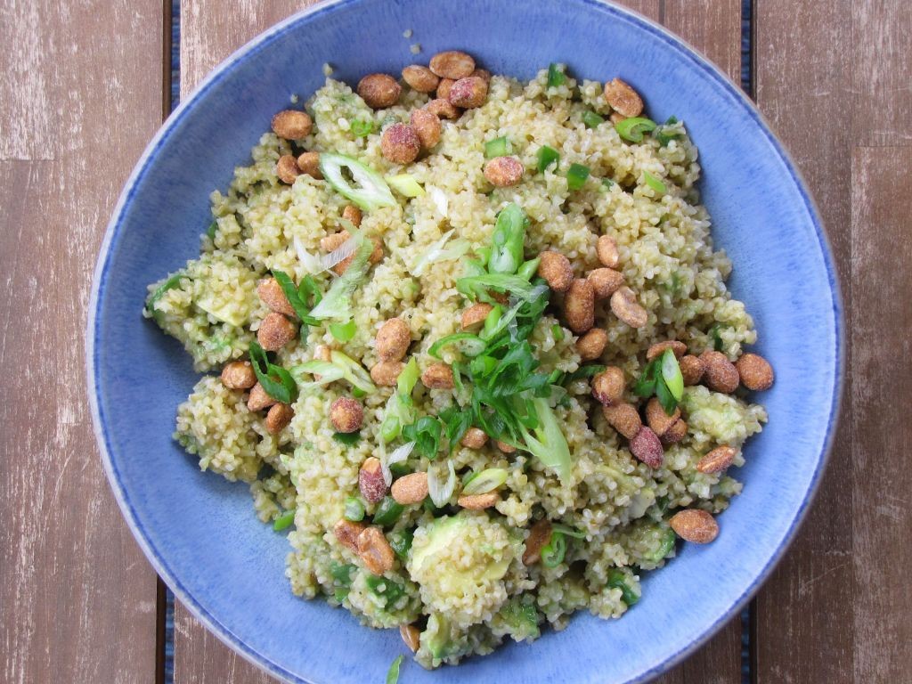 Bulgar Salad with Avocado, Corn, and Lime Dressing