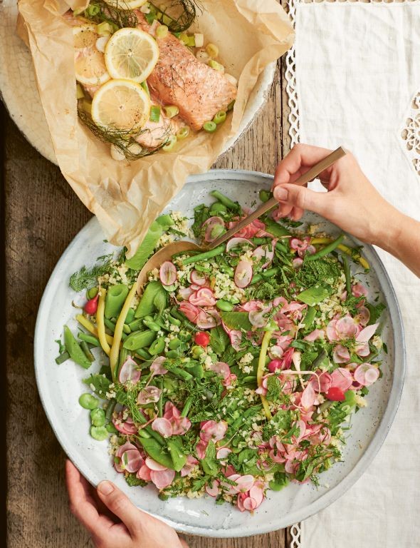 Bulgar Salad with Smoked Salmon and Dill