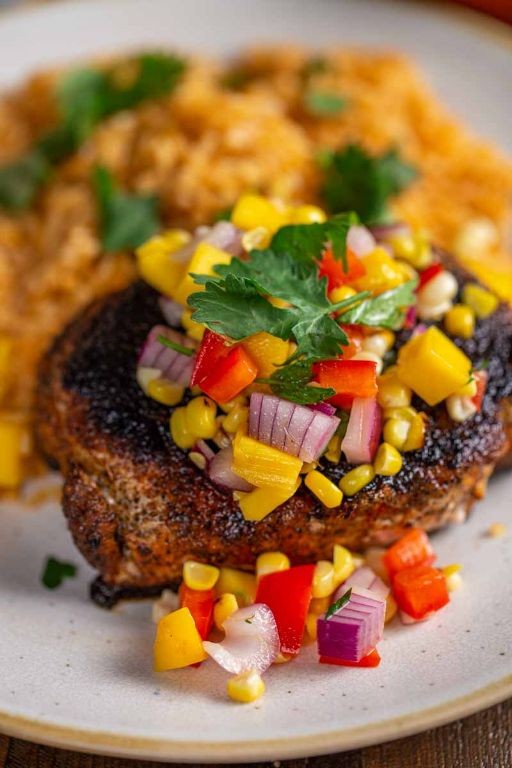 Cajun Spiced Pork Chops with Mango Salsa