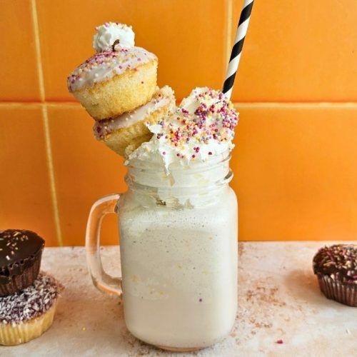 Cake Milkshake with Whipped Cream