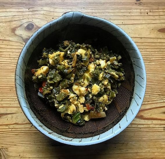 Callaloo and Ackee Breakfast Scramble