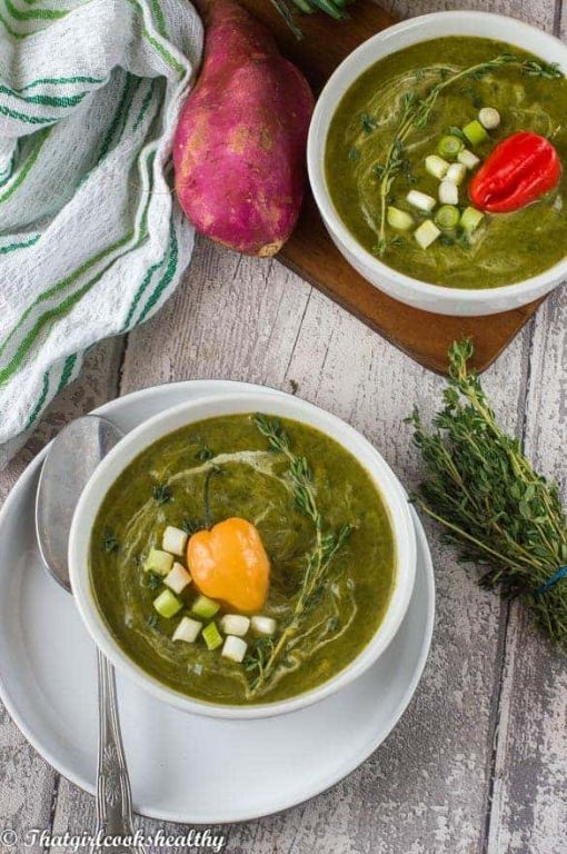 Callaloo and Pumpkin Soup