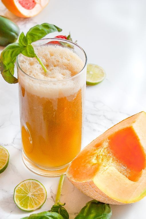 Cantaloupe and Basil Hydration Drink
