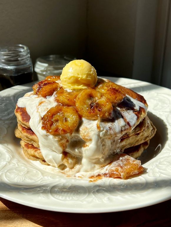 Caramelized Date and Banana Pancakes