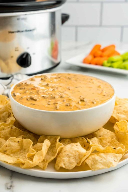 Cheesy Crockpot Hamburger Dip