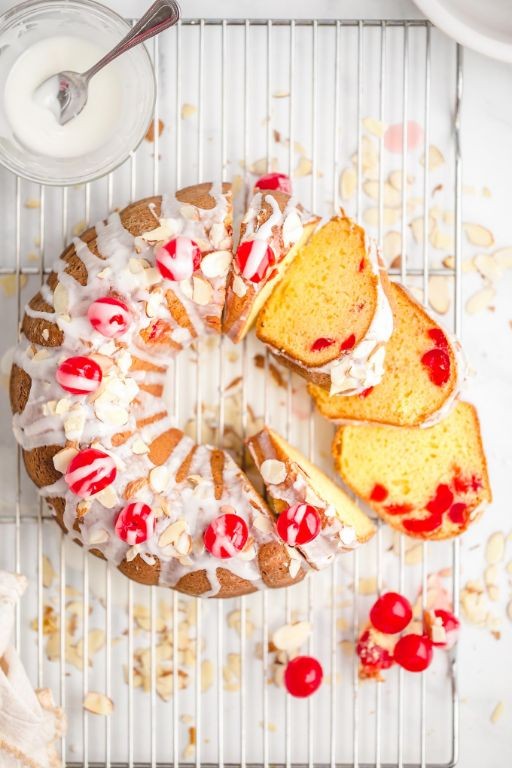 Cherry Almond Bundt Cake with Cake Mix