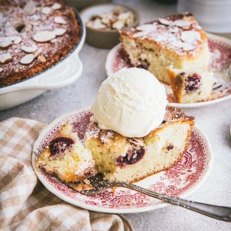 Cherry Almond Yogurt Cheesecake