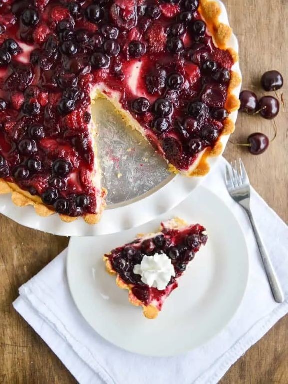 Cherry Berry Pie with Vanilla Glaze