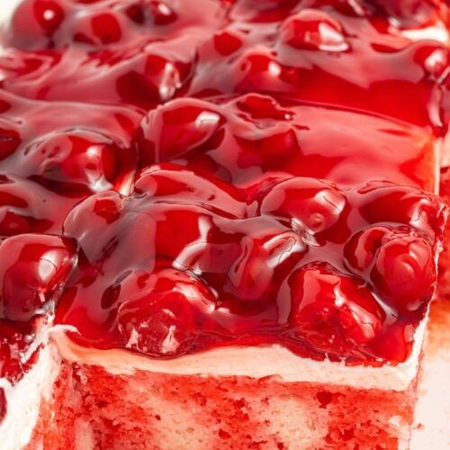 Cherry Cheesecake Pudding Poke Cake