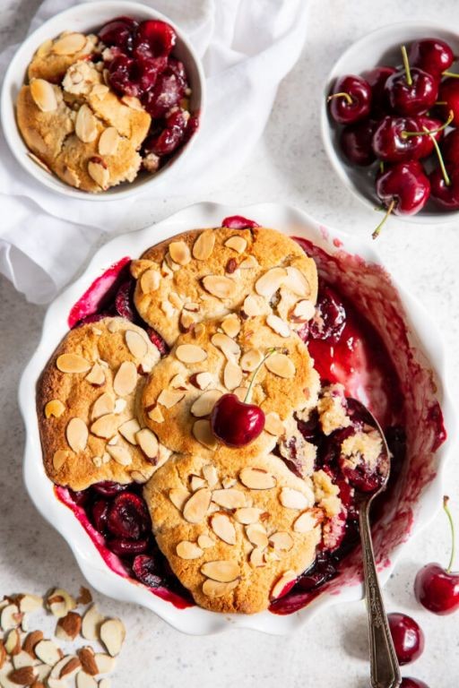 Cherry Cobbler with Almond Crust