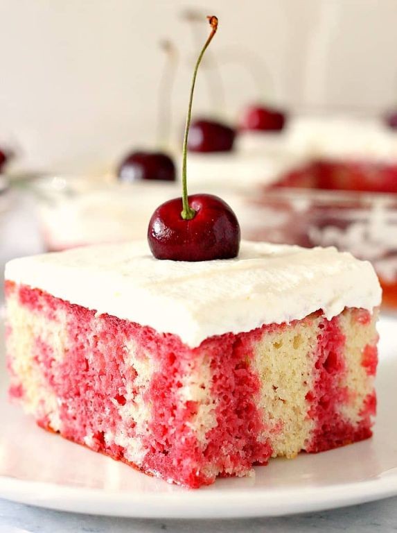 Cherry Jello Poke Cake