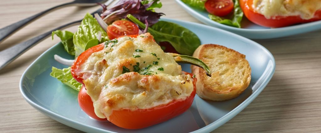 Chicken Alfredo Stuffed Peppers