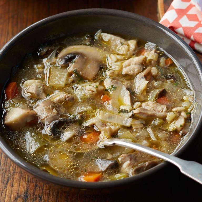 Chicken Breast and Mushroom Barley Soup