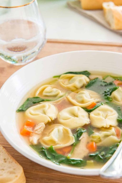 Chicken Breast and Spinach Tortellini Soup