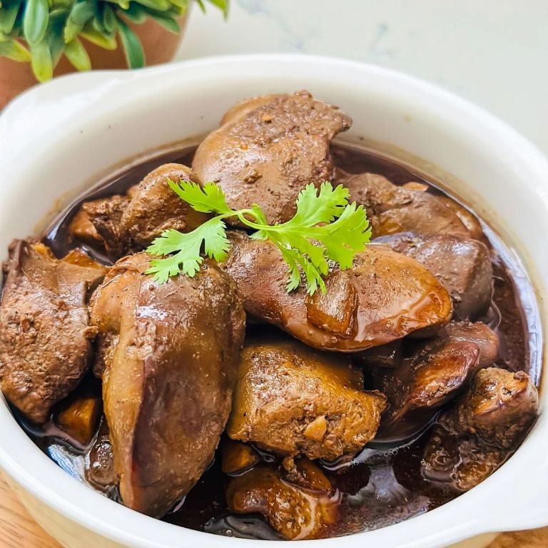 Chicken Liver Adobo with Soy and Vinegar