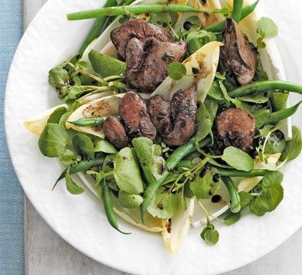 Chicken Liver and Spinach Salad with Warm Dressing