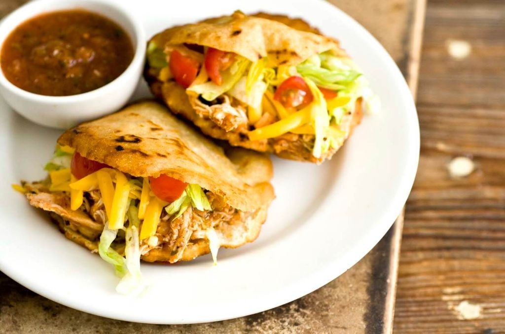 Chicken Tinga Gorditas with Queso Fresco