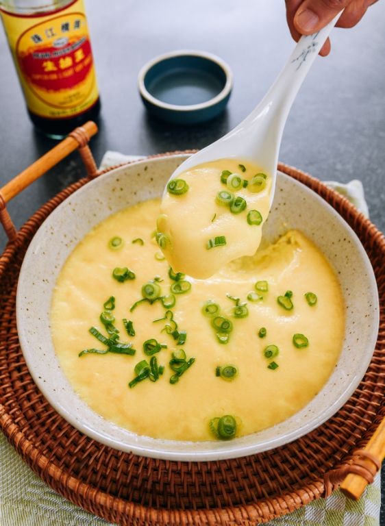 Chinese Steamed Eggs with Ham